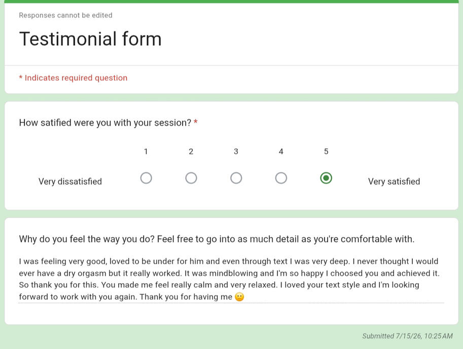 3rd testimonial form