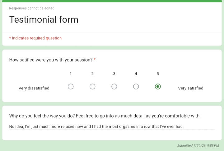 5th testimonial form